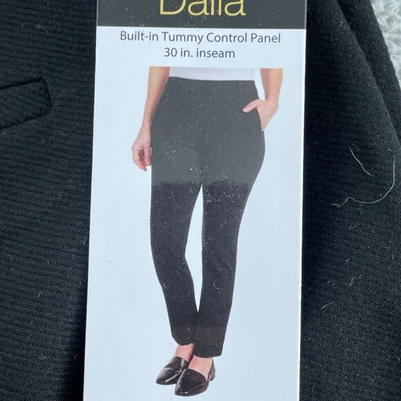Dalia Womens Black Slim Fit Pants With Built-In Tummy Control Panel M NWT 3595 - Picture 3 of 11